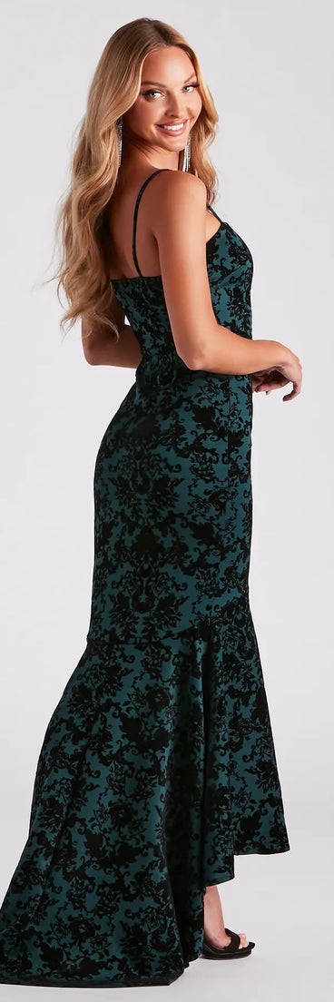 Liyah Formal Velvet Ruffle Dress