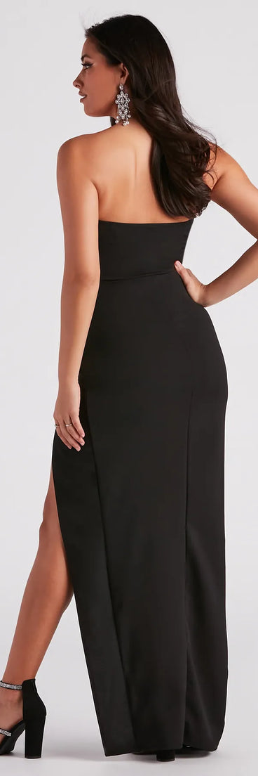 Whittney Strapless High Slit Formal Dress