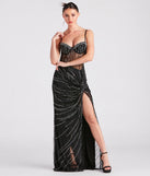 Mia Formal Rhinestone Bustier Long Dress