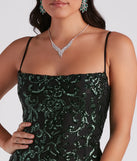 Melissa High Slit Sequin Formal Dress