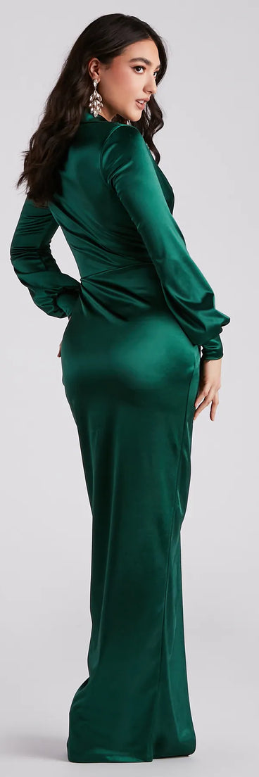 Jenesis Formal Satin Long Dress