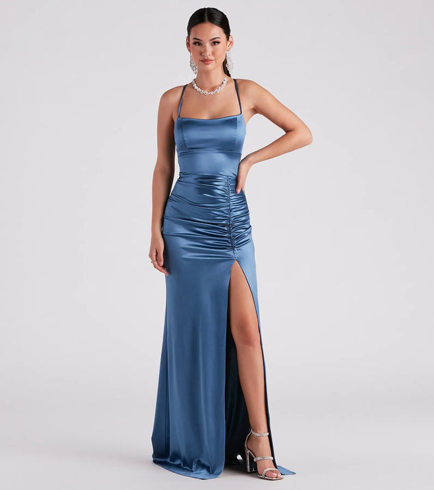 lucille formal satin mermaid dress Lucille Formal Satin Mermaid Dress