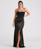 Janie Formal Satin Lace Long Dress