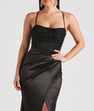 Janie Formal Satin Lace Long Dress