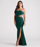 The Cynthia Formal Glitter Mermaid Dress in luxe emerald green fabric, a stunning prom dress with statement details designed to make a bold impression at Prom 2025.