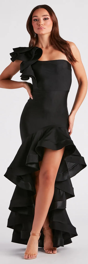 Audrey Formal Ruffled One Shoulder Dress