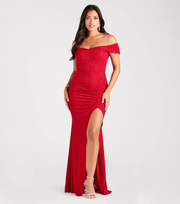 meryl formal glitter long dress Meryl Formal Glitter Column Dress