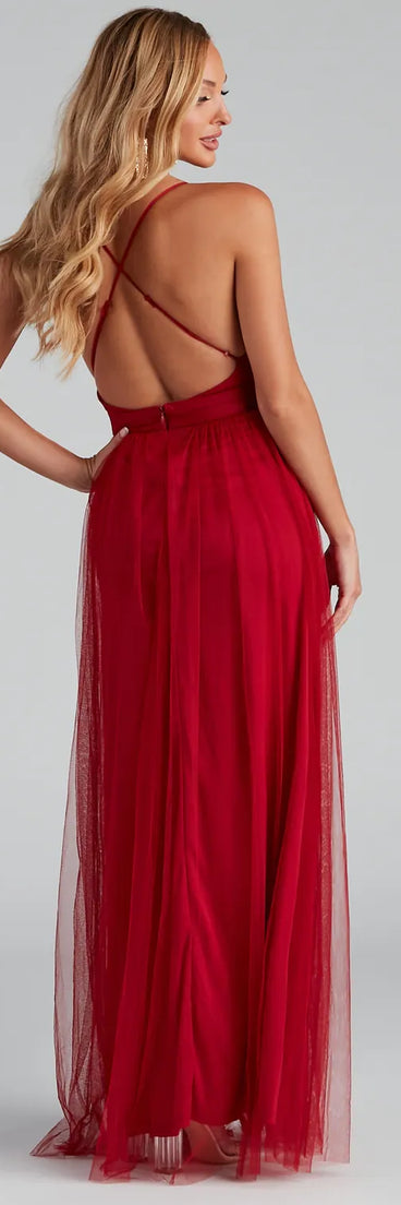 Elisabeth Pleated Tulle Formal Dress