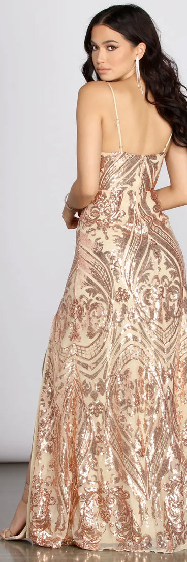 Nia Sequin Scroll Dress