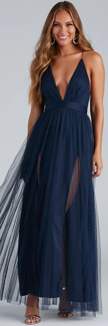 Elisabeth Pleated Tulle Formal Dress