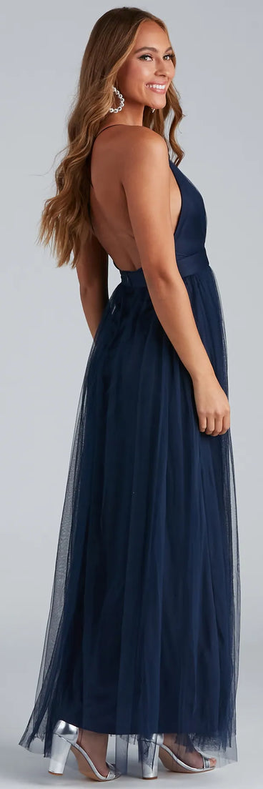 Elisabeth Pleated Tulle Formal Dress