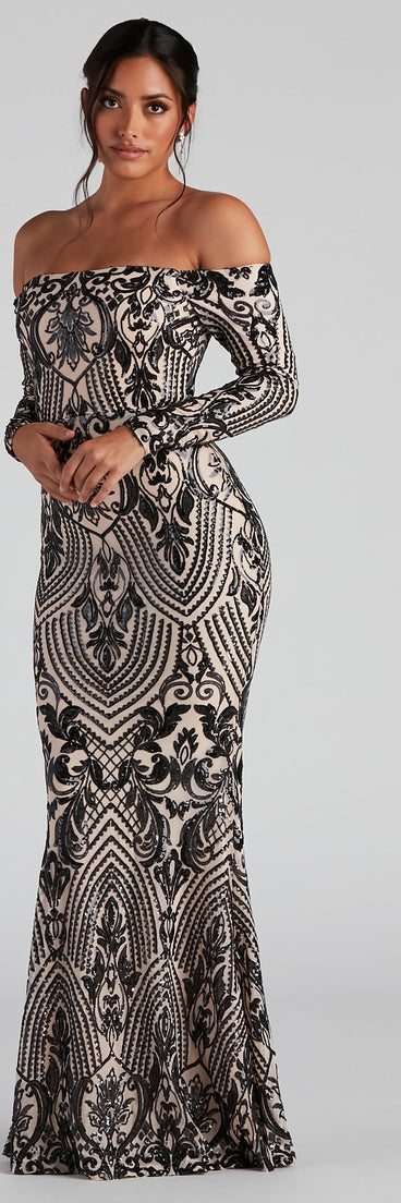 Paityn Formal Off-The-Shoulder Sequin Dress