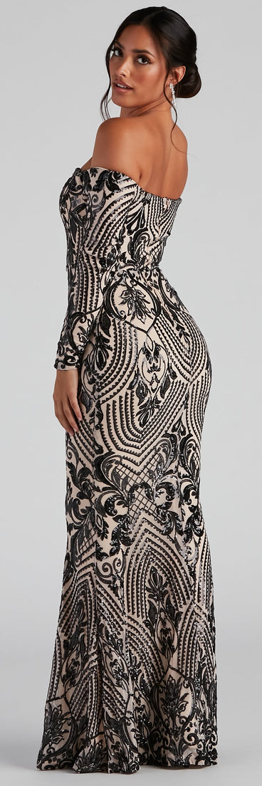 Paityn Formal Off-The-Shoulder Sequin Dress