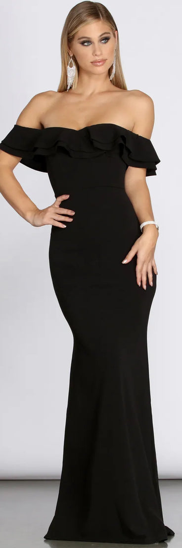 Lindsay Double Ruffle Formal Dress