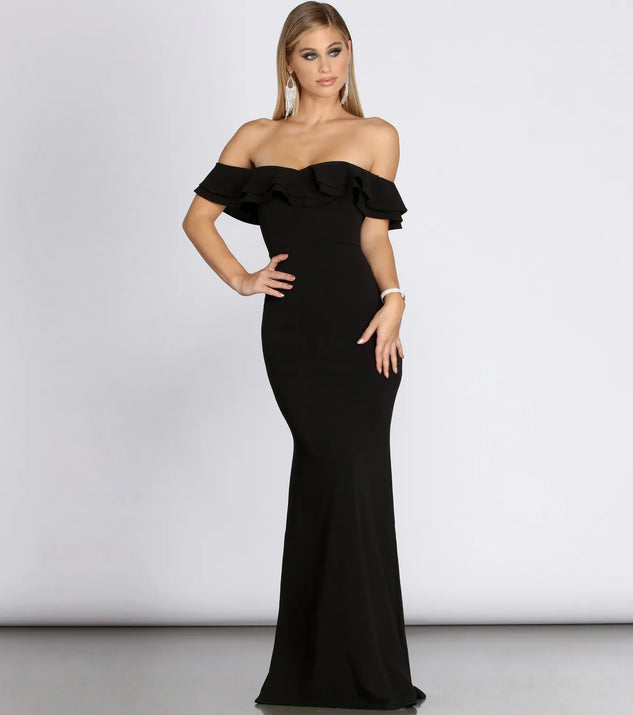 Lindsay Double Ruffle Formal Dress