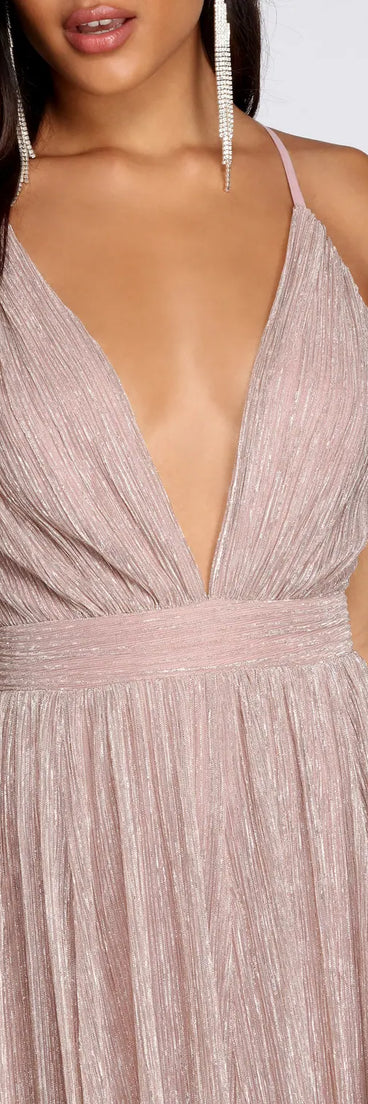 Haley Formal Shimmering Metallic Dress