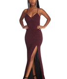 Ryleigh Formal High Slit Lurex Dress