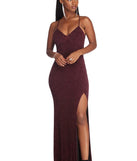 Ryleigh Formal High Slit Lurex Dress