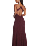 Ryleigh Formal High Slit Lurex Dress