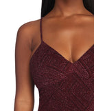 Ryleigh Formal High Slit Lurex Dress