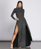 Alessandra Formal High Slit Glitter Dress
