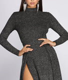 Alessandra Formal High Slit Glitter Dress