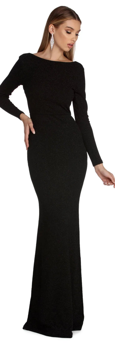 Kyleigh Formal Open Back Glitter Dress