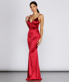 Aria Formal Satin Ruched Dress
