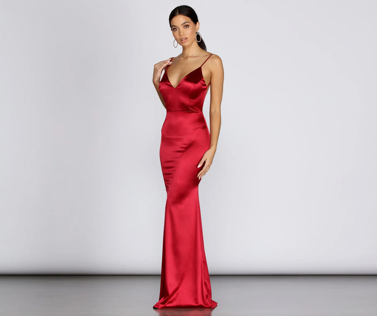 Aria Formal Satin Ruched Dress & Windsor