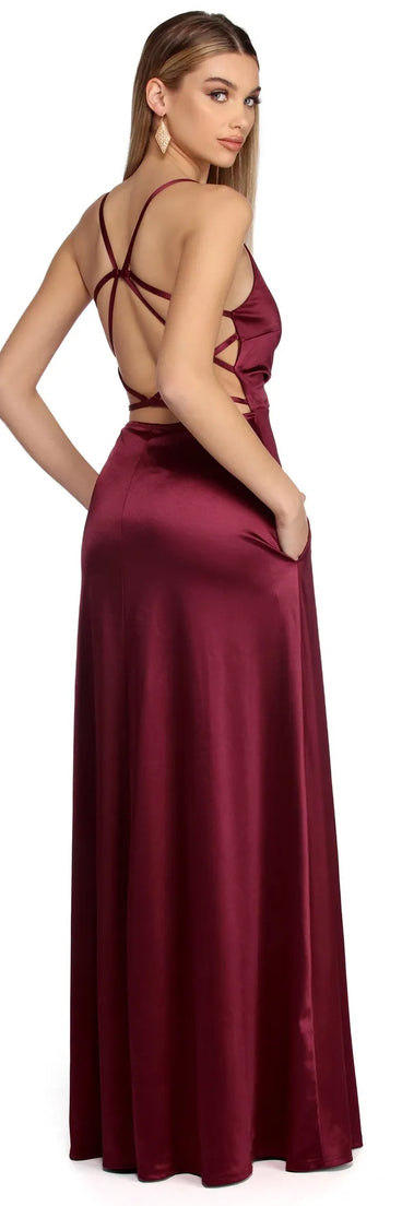 Ruby Formal Caged Satin Dress