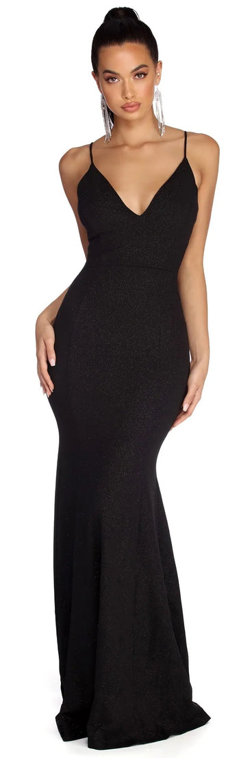 Vivian Formal Glitter And Lace Dress