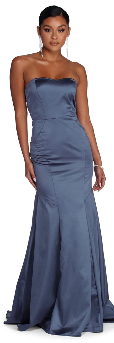 Cheyenne Formal Strapless Satin Dress