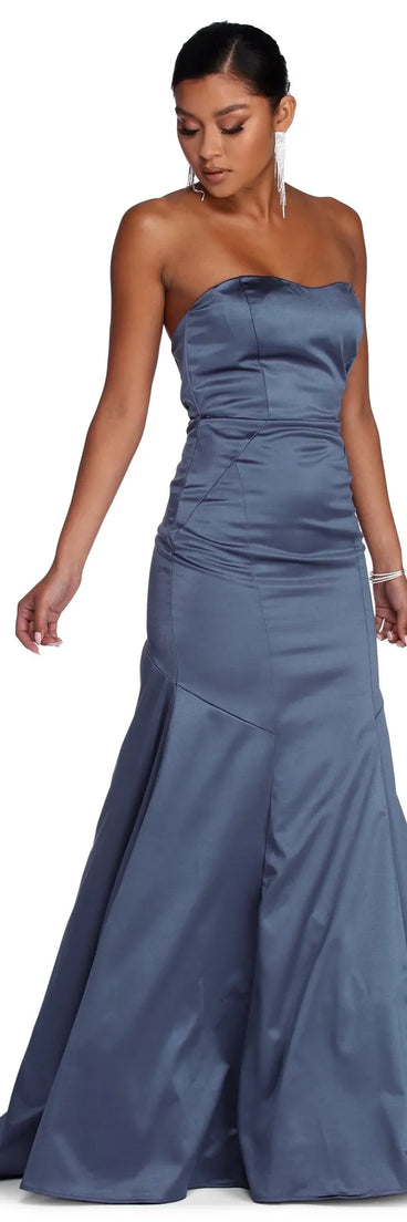 Cheyenne Formal Strapless Satin Dress