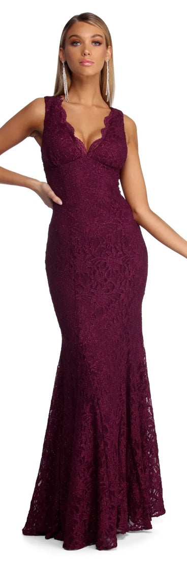 Tara Formal Glitter Lace Dress