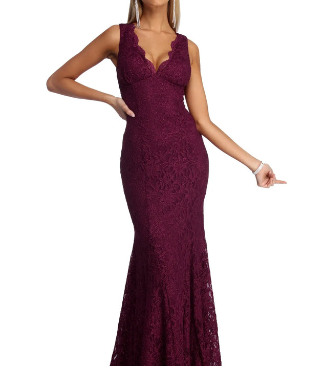 Tara Formal Glitter Lace Dress