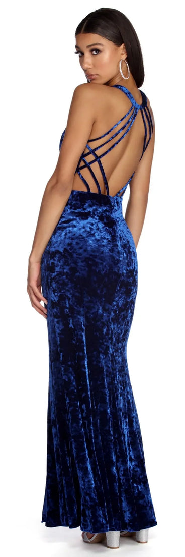 Valentina Formal Crushed Velvet Dress