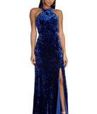 Valentina Formal Crushed Velvet Dress
