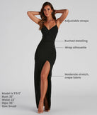 Celebrate in style with the Sasha Formal High Slit Wrap Dress, a black formal wedding guest dress featuring an elegant silhouette and luxe details, perfect for a black-tie celebration.