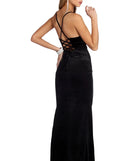 Nicolette Formal Velvet Lattice Dress