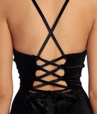 Nicolette Formal Velvet Lattice Dress