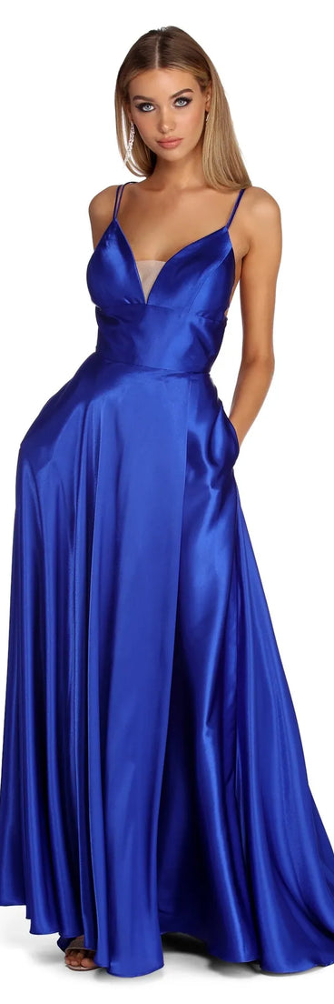 Tegan Formal Lattice Satin Dress