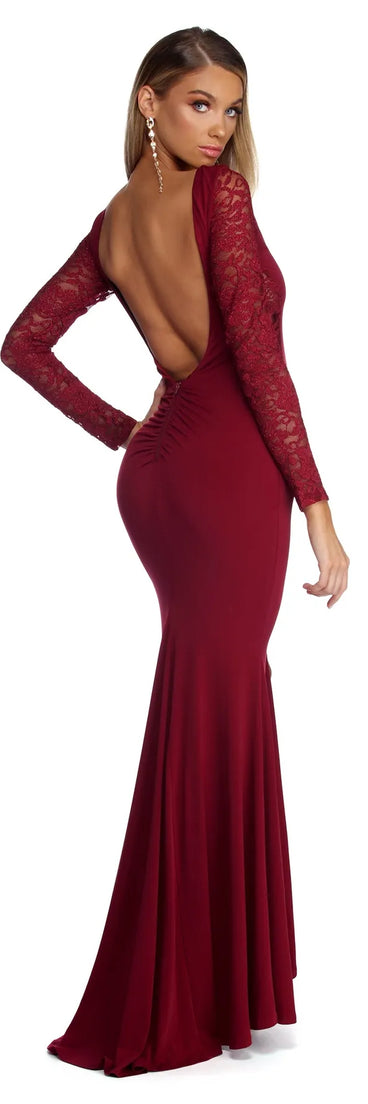 Laila Formal Open Back Lace Dress