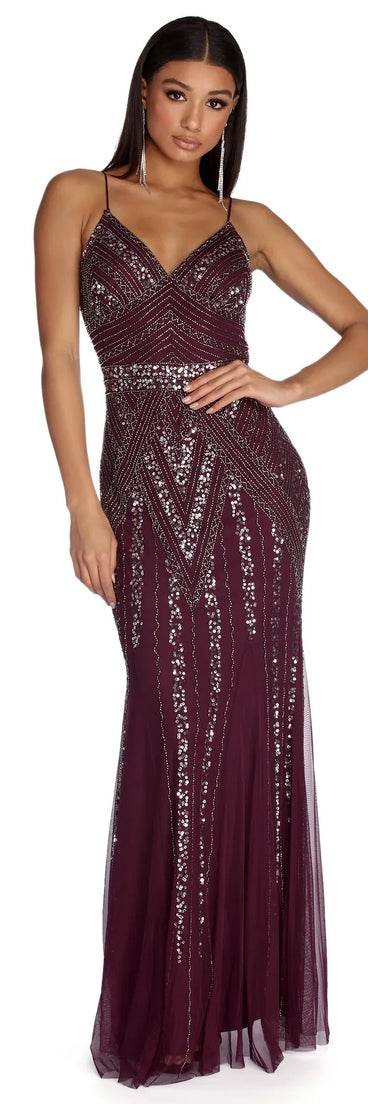 Daleyza Formal Beaded Mermaid Dress