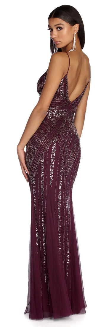 Daleyza Formal Beaded Mermaid Dress