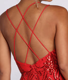 Salma Formal Sequin Scroll Print Dress