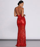 Salma Formal Sequin Scroll Print Dress