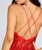 Salma Formal Sequin Scroll Print Dress