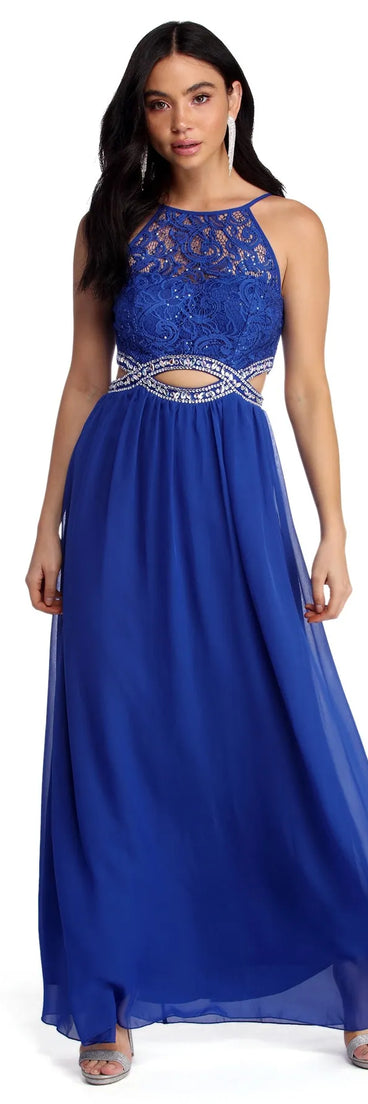 Anya Formal Lace And Gemstone Dress