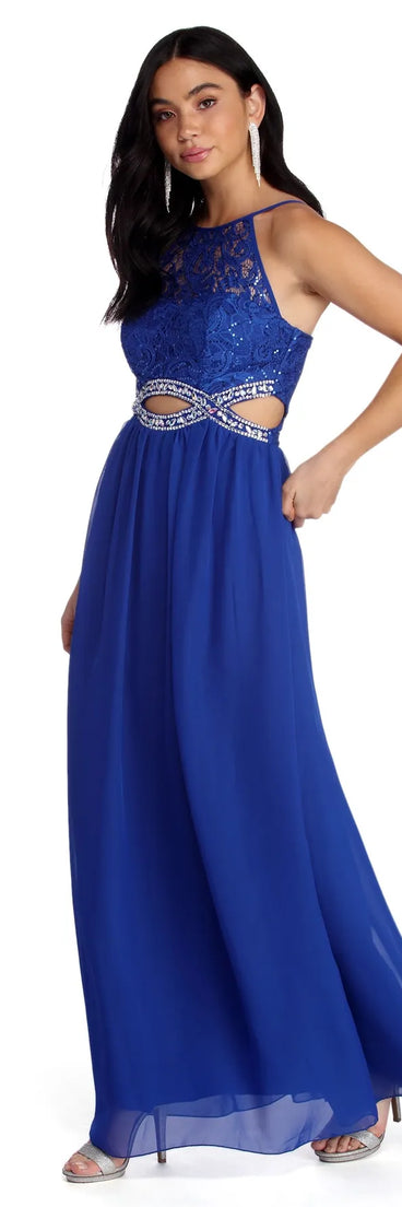 Anya Formal Lace And Gemstone Dress