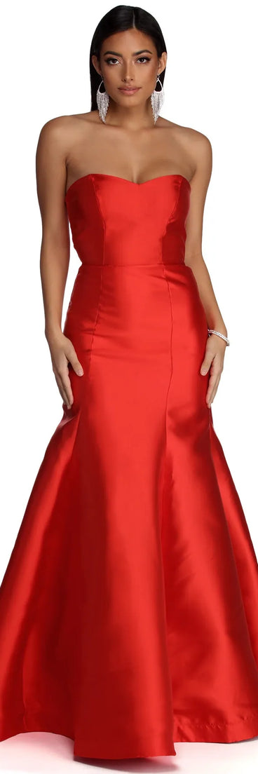 Sarah Formal Satin Trumpet Dress